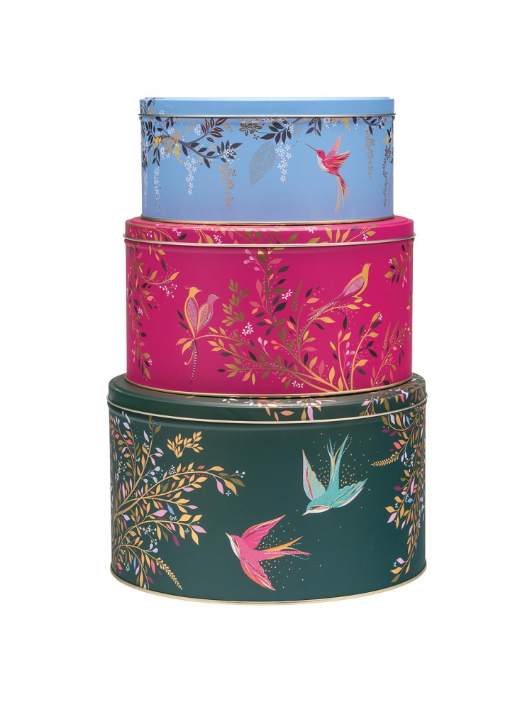 Birds of Paradise Print Set of 3 Cake Tins By Sara Miller